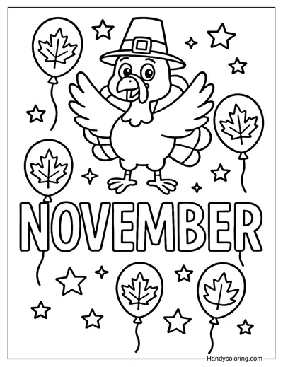 Turkey November Coloring Page