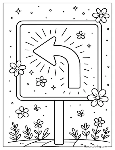 Turn Left Magical Arrows Coloring Page