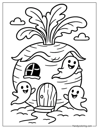 Turnip Haunted House Coloring Page