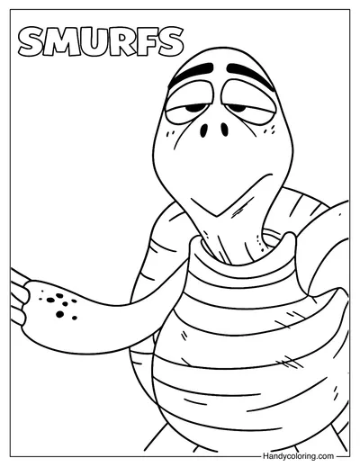 Turtle from Smurfs Movie Coloring Page