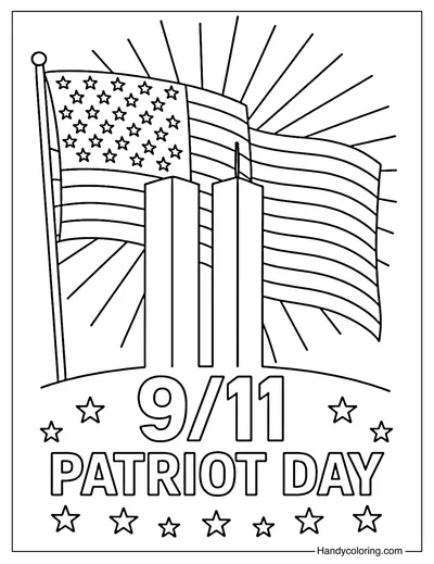 Twin Towers Memorial Coloring Page
