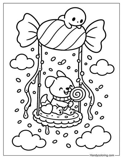 Twist Candy Swing Coloring Page