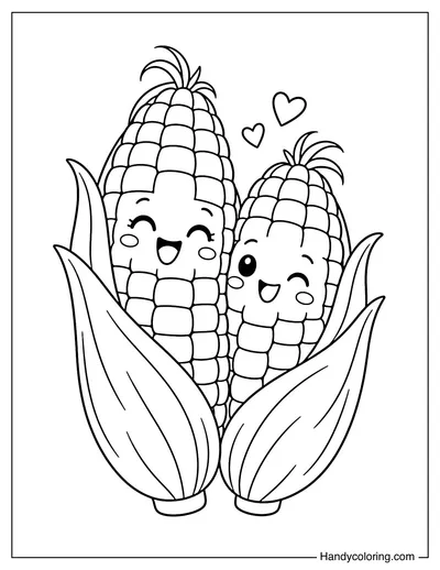 Two Corn Friends Hugging