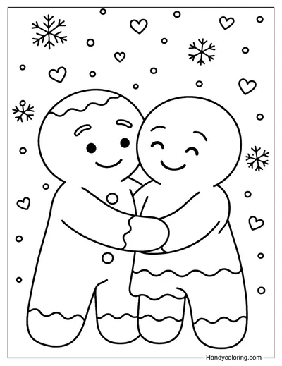 Two Gingerbread Man Coloring Page