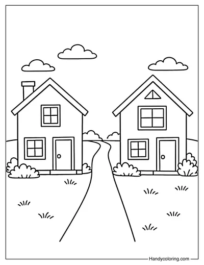 Two Houses in a Small Village