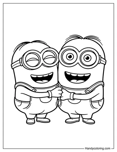 Two Minions Laughing Together