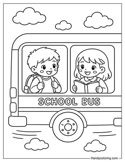Two Students Riding the School Bus