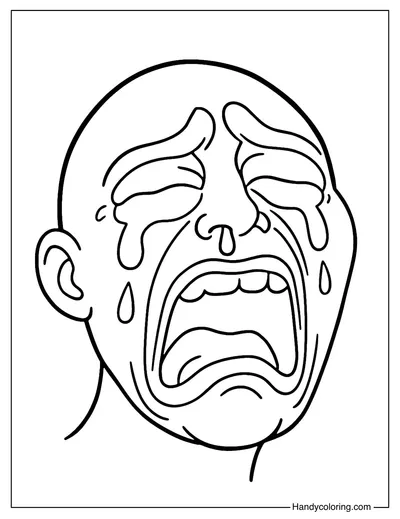 Ugly Cry Meme Coloring Page