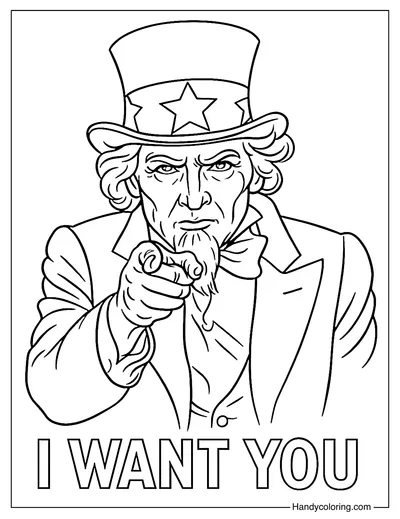 Uncle Sam Poster Coloring Page