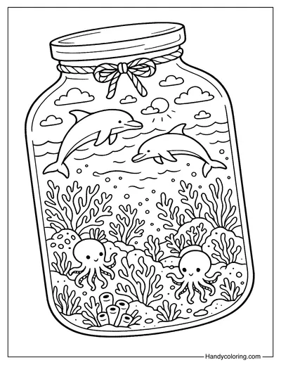 Undersea Aquarium in a Jar Coloring