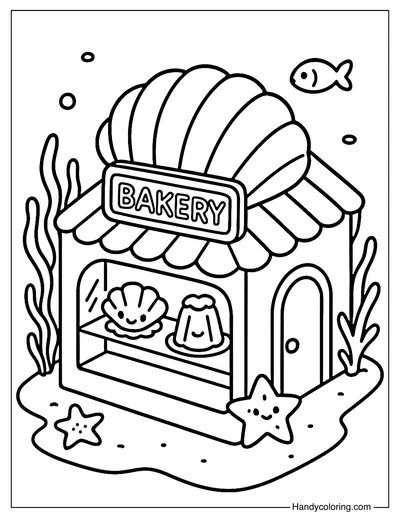 Underwater Bakery Coloring Page