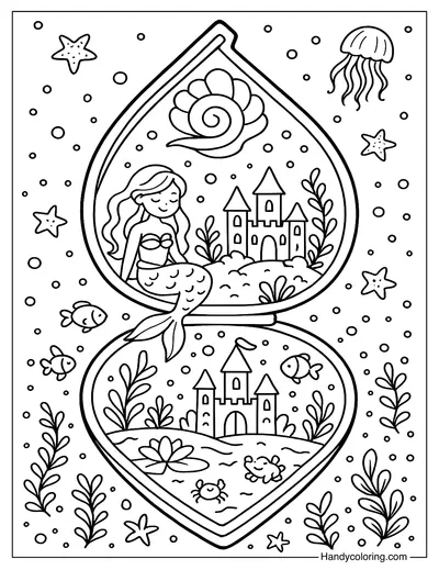 Underwater Castle Powder Compact Coloring Page