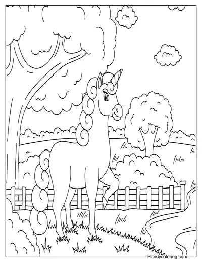 Unicorn Coloring Page to Print