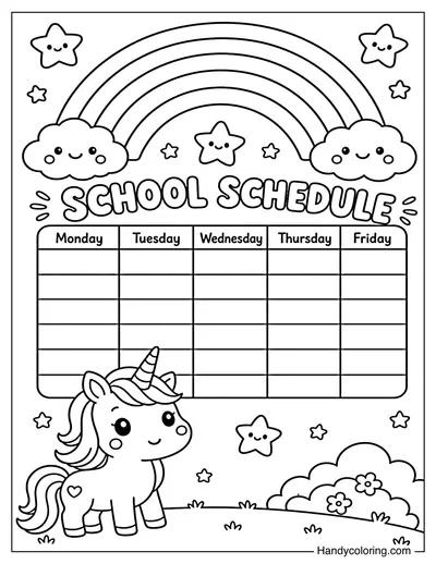Unicorn Rainbow Schedule
