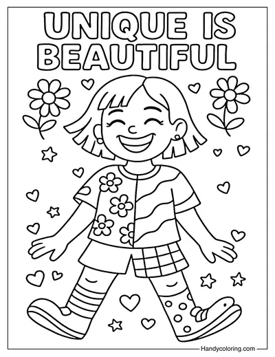 Unique Is Beautiful Coloring Page
