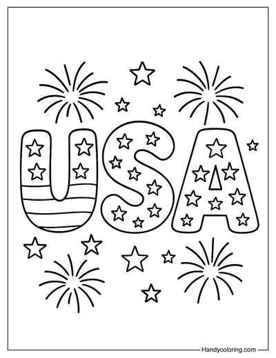 USA Alphabet Coloring Page