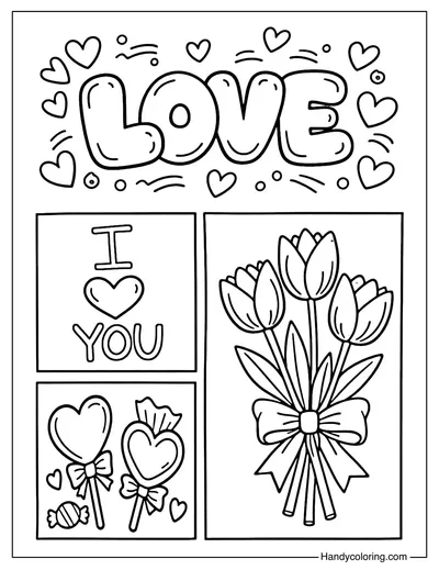 Valentine Love Coloring Page