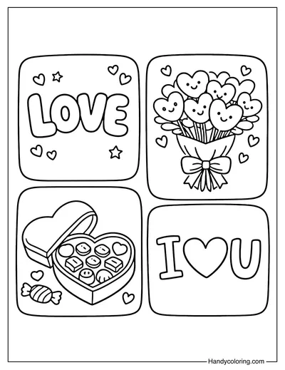Valentine Sweet Love Coloring Page