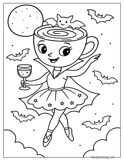 Vampire Ballerina Cappuccina Coloring Page