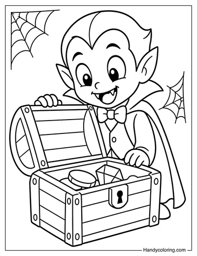 Vampire Discovering a Treasure Chest