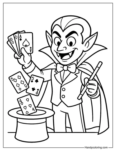 Vampire Magician Coloring Page