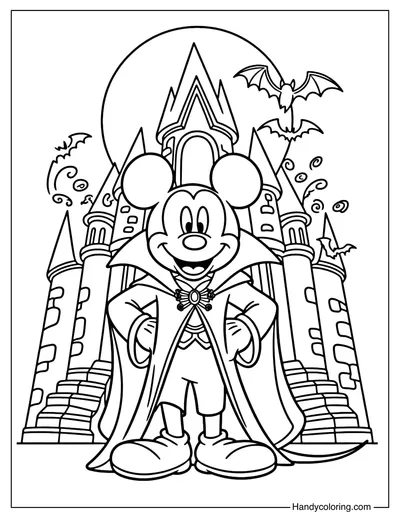 Vampire Mickey Coloring Page