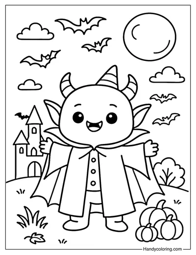 Vampire Monster Coloring Page