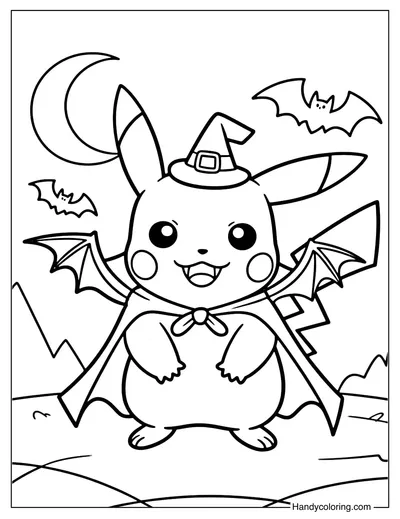 Vampire Pikachu Coloring Page