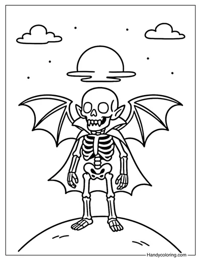 Vampire Skeleton Coloring Page