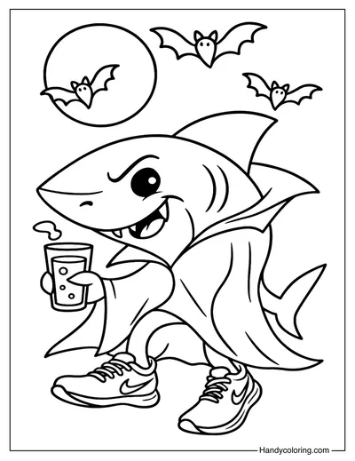 Vampire Tralalero Tralala Coloring Page