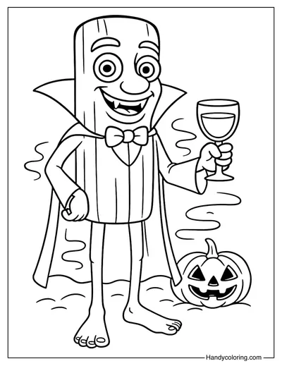 Vampire Tung Tung Tung Sahur Coloring Page