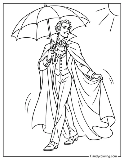 Vampire Under a Giant Sun Umbrella