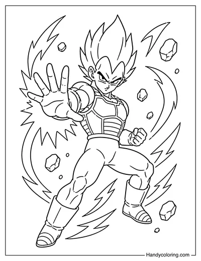 Vegeta Launching Energy Attack