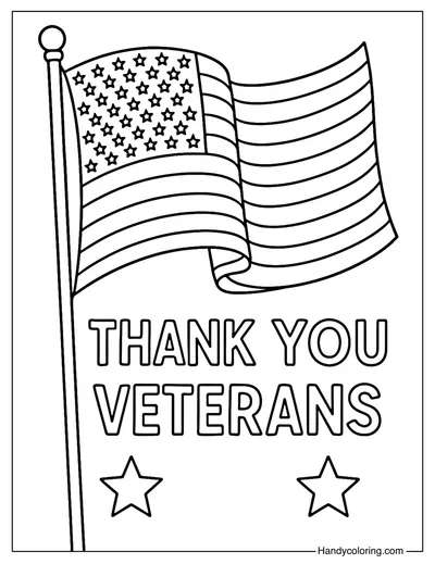 Veterans Day Flag Coloring Page