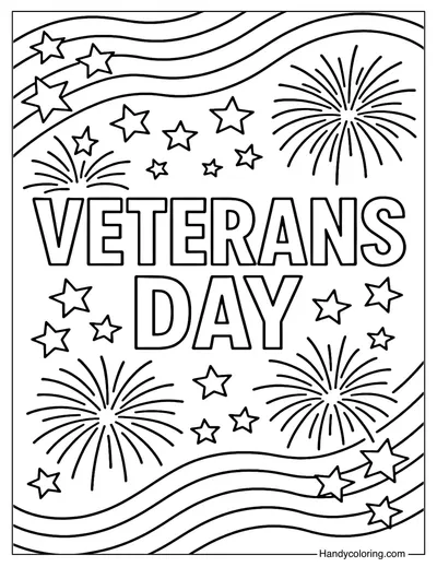 Veterans Day Stars and Stripes Coloring Page