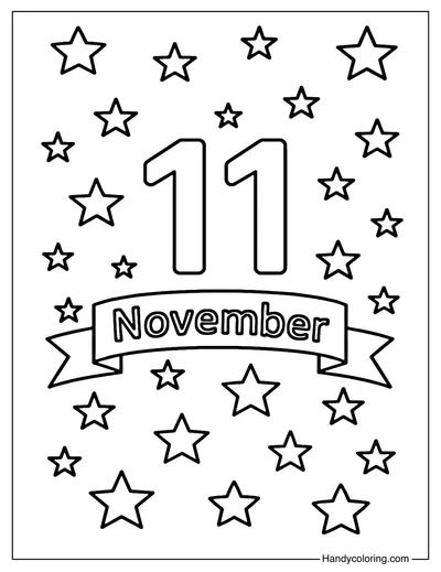 Veterans Day Stars Coloring Page