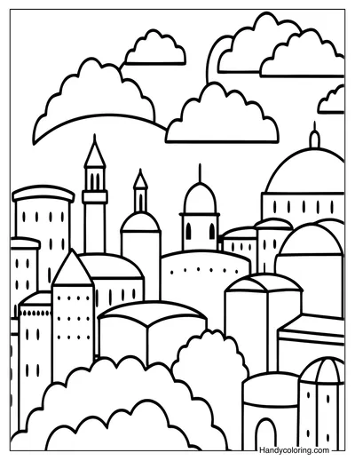 View From The Top Of The City Coloring Sheet