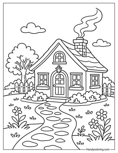 Village Hut with Smoke Chimney
