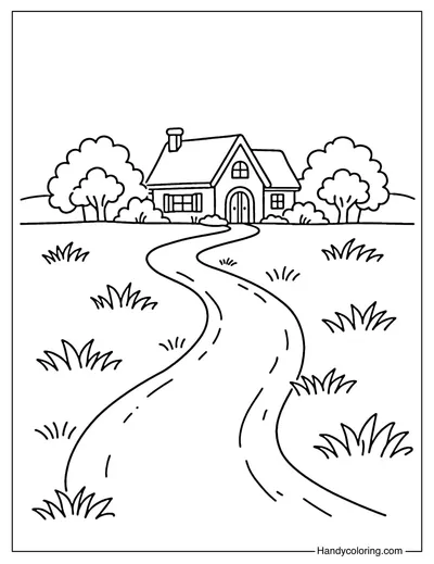 Village Path with Tiny House