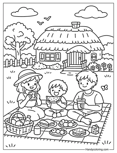 Village Picnic Scene