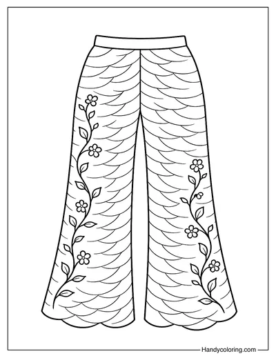 Vine Tangle Pants Coloring Page