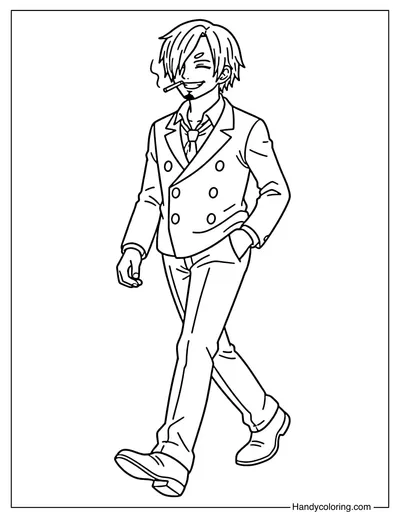 Vinsmoke Sanji Smoking A Cigarette and Walking