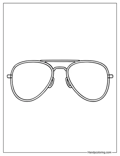 Vintage Aviator Sunglasses Coloring Page