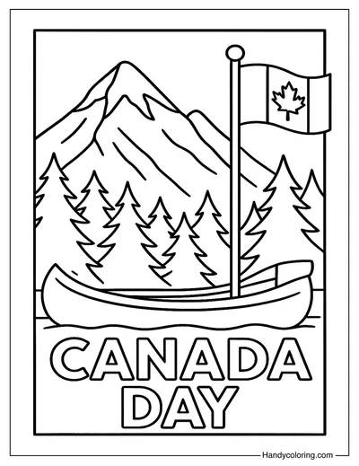 Vintage Canada Postcard Scene Coloring Page