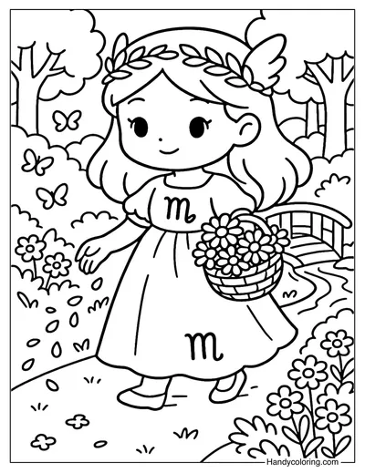 Virgo Enchanted Forest Coloring Page