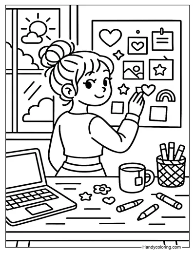 Vision Board Vibes Coloring Page