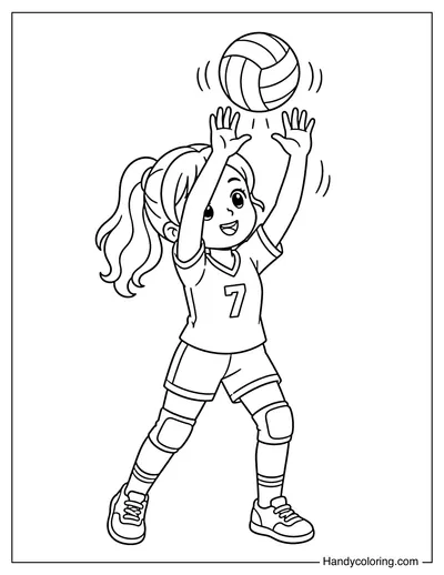 Volleyball Girl Setting the Ball