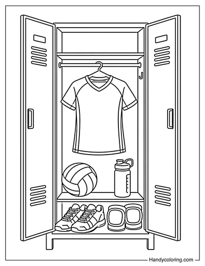 Volleyball Locker with Jersey and Gear