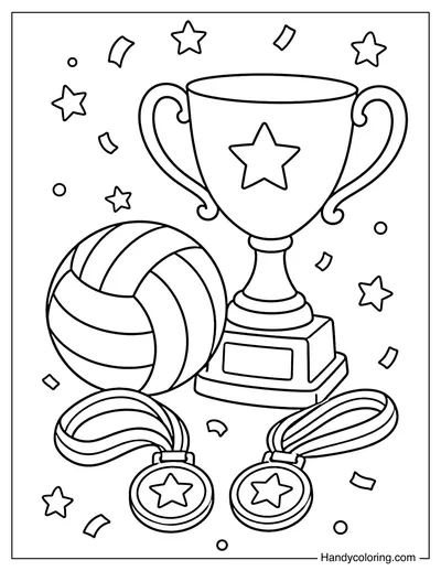 Volleyball Trophy Celebration