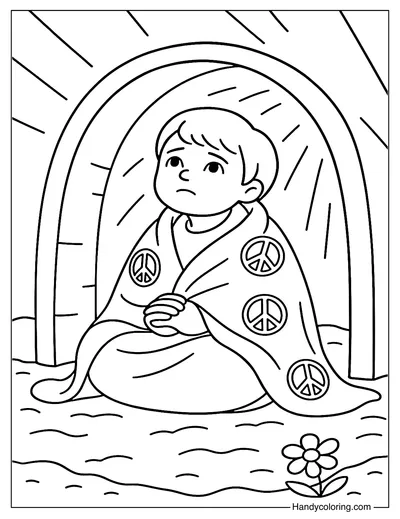Waiting for Peace Coloring Page